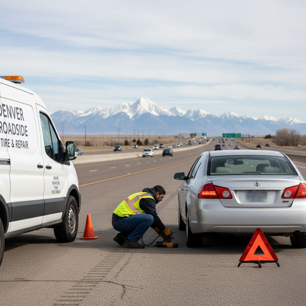 Roadside tire service in the Denver metro area
